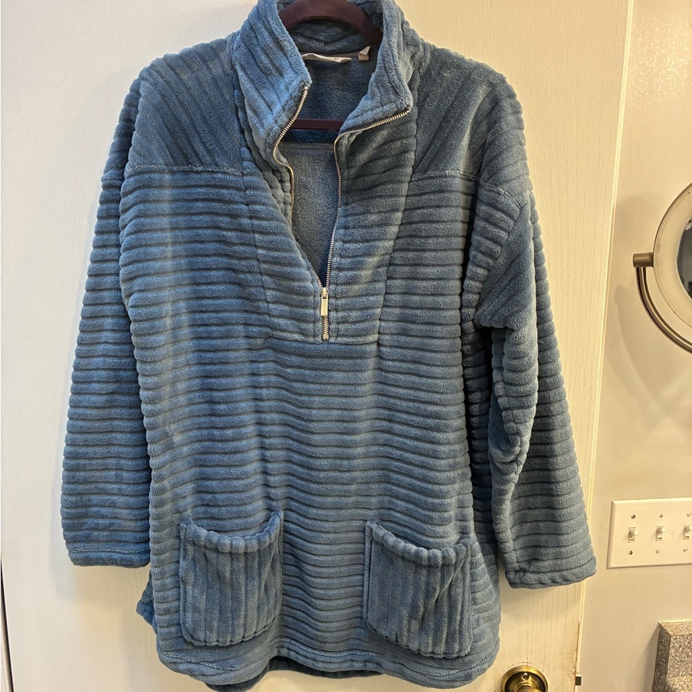 Soft Surroundings Plush Blue Hoodie